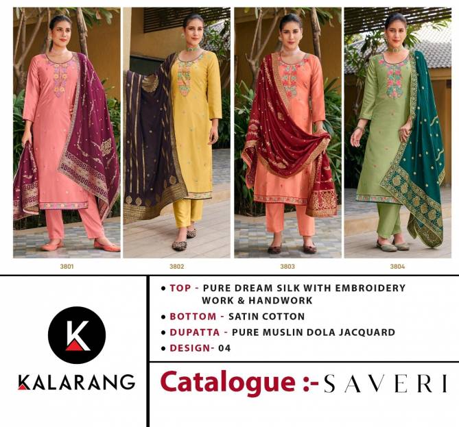 Kalarang Saveri Fancy Festive Wear Heavy Embroidery Designer Dress Suits Collection